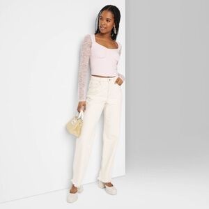 Wild Fable high rise straight ecru jean